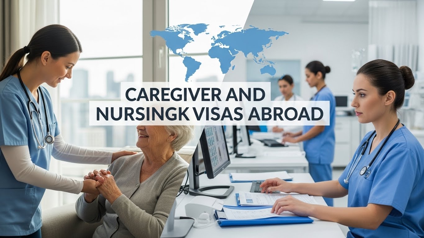 Learn how caregiver and nursing work visas abroad operate, top countries hiring, eligibility requirements, salaries, and steps to work legally overseas
